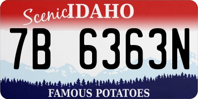 ID license plate 7B6363N