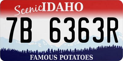 ID license plate 7B6363R