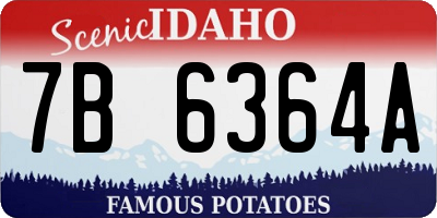 ID license plate 7B6364A