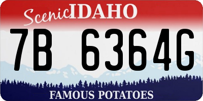 ID license plate 7B6364G