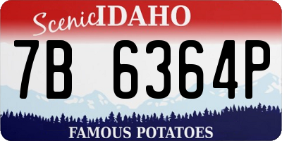 ID license plate 7B6364P