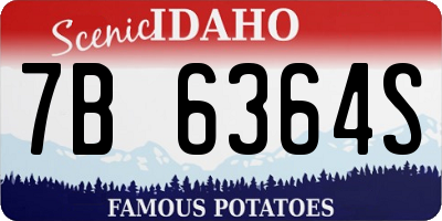 ID license plate 7B6364S