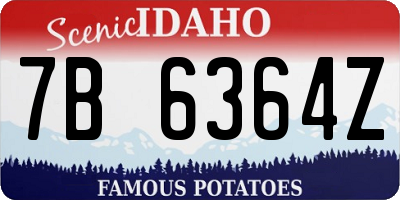 ID license plate 7B6364Z