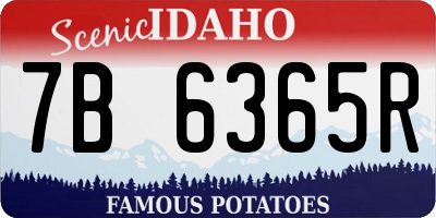 ID license plate 7B6365R