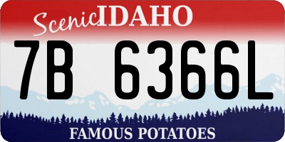 ID license plate 7B6366L