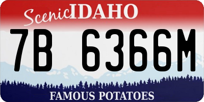 ID license plate 7B6366M