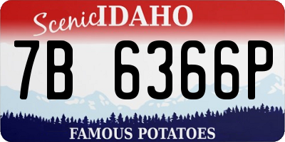 ID license plate 7B6366P
