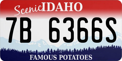 ID license plate 7B6366S