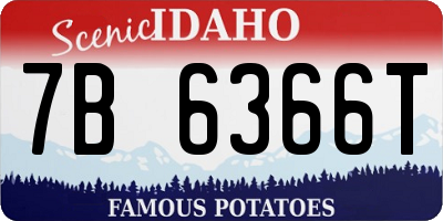 ID license plate 7B6366T