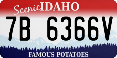 ID license plate 7B6366V