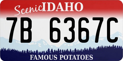 ID license plate 7B6367C
