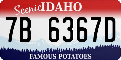 ID license plate 7B6367D
