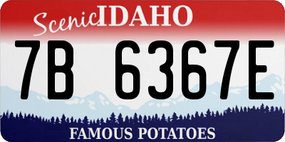 ID license plate 7B6367E