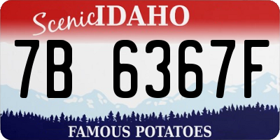 ID license plate 7B6367F