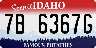 ID license plate 7B6367G