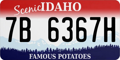 ID license plate 7B6367H