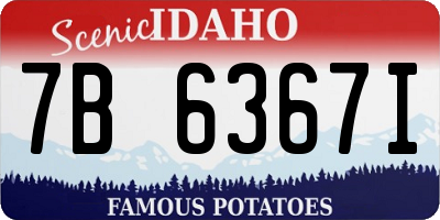ID license plate 7B6367I