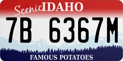 ID license plate 7B6367M