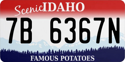 ID license plate 7B6367N