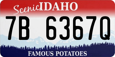 ID license plate 7B6367Q