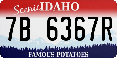 ID license plate 7B6367R