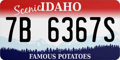 ID license plate 7B6367S