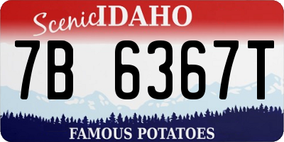 ID license plate 7B6367T