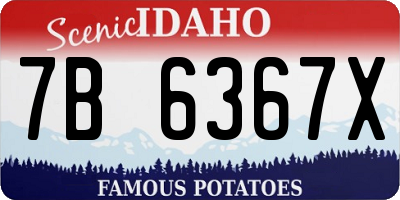 ID license plate 7B6367X
