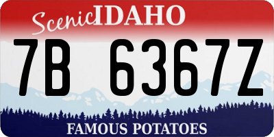ID license plate 7B6367Z