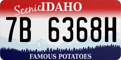 ID license plate 7B6368H