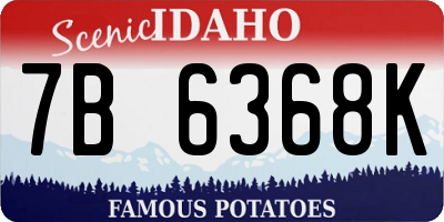 ID license plate 7B6368K