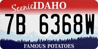 ID license plate 7B6368W