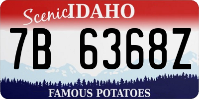 ID license plate 7B6368Z