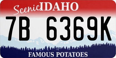 ID license plate 7B6369K