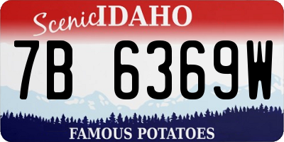 ID license plate 7B6369W