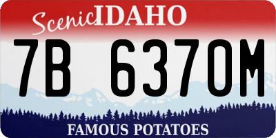ID license plate 7B6370M