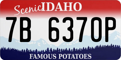 ID license plate 7B6370P