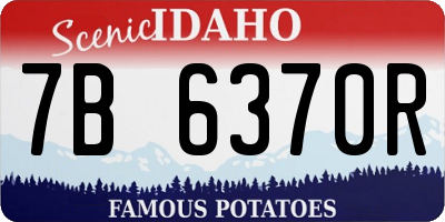 ID license plate 7B6370R
