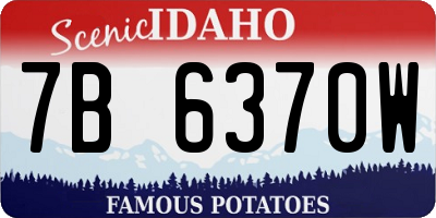 ID license plate 7B6370W