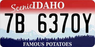 ID license plate 7B6370Y