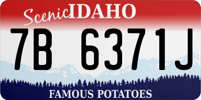 ID license plate 7B6371J