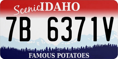 ID license plate 7B6371V