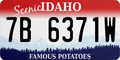 ID license plate 7B6371W