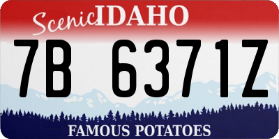 ID license plate 7B6371Z