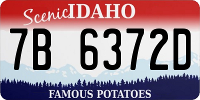 ID license plate 7B6372D