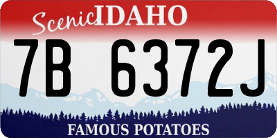 ID license plate 7B6372J