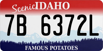 ID license plate 7B6372L