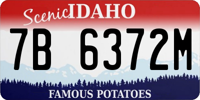 ID license plate 7B6372M