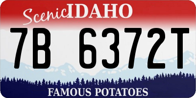 ID license plate 7B6372T