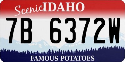 ID license plate 7B6372W